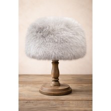 Külah Kadın Tüylü Premium Kürklü Kalpak Şapka - Açık Gri