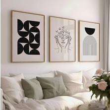 Pam Studio Minimalist Line Art & Geometrik Modern Duvar Tablo Seti – 3’lü Dekoratif Poster