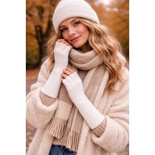 Külah Angora Karışımlı Parmaksız Kadın Eldiven – Yumuşak & Şık