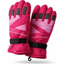 Külah Kız Çocuk Fuşya Kayak-Kar Eldiveni – Içi Polar Dolgulu