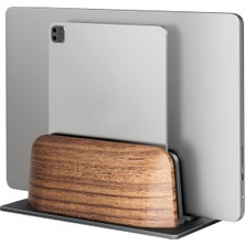 Laptop Standı Ahşap Dual Çift Tutucu Masaüstü Macbook Tablet Telefon Standı