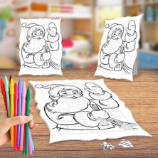 Asilmeydan Noel Baba Boyama Puzzle Tablo Çocuk Eğitici Yapboz