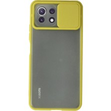 Magicool Xiaomi Mi 11 Lite Kılıf Palm Buzlu Kamera Sürgülü Silikon - Sarı