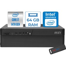 MSI Msı Pro DP80 Intel Core I7 5.4ghz 14700 64GB 512GB SSD UHD Graphics 770 Wi-Fi7 300W Psu Windows 11 Home Masaüstü Bilgisayar Bilgisayar A14G003EUH21 + Zettausb