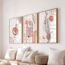 Pam Studio Boho Stil 3’lü Poster Seti – Minimalist Modern Duvar Dekoru Tablo
