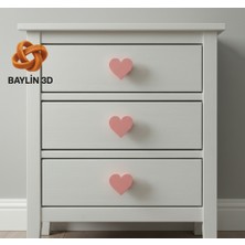 Baylin 3D Kalp Görünümlü Dolap Kulpu - Çocuk Odası Modern, Şık ve Dayanıklı Mobilya Kulpu Tekli