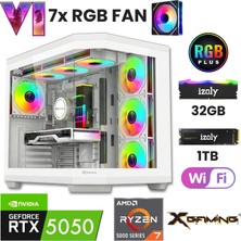 İzoly Ada-White Ryzen 5 5500 32GB 1tb M.2 Nvme Rtx 5050 8gb Oyuncu Masaüstü Bilgisayarı