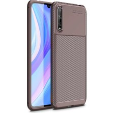 Genel Tedarik Huawei P Smart S Kılıf Auto Focus Karbon Kapak - KAHVERENGI-(5796) - EMTHBA5088-2780