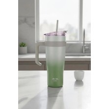 Ünsal Showroom Horizon Pipetli Termos Bardak Yeşil 1000ML B6836