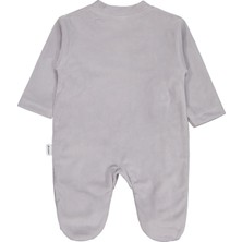 Mini Damla Minidamla Zürafa Nakış Çıtçıtlı 1-6 Ay Tulum - Gri 6-9 Ay