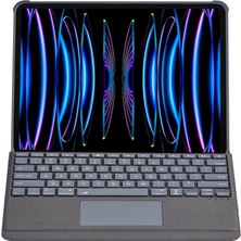 Magicool T5509D Ipad Pro 12.9 (2022) Kılıf Palermo Ledli Klavyeli Standlı Tablet Kılıfı - Siyah
