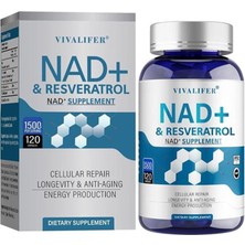 Vıvalıfer Nad+ & Resveratrol 1500 Mg With Tmg 250 Mg 120 Capsules┃ Longevity & Anti-Aging