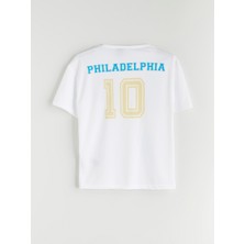 Lc Waikiki Yeni Sezon Bisiklet Yaka Philadelphia Union Baskılı Erkek Çocuk Tişört