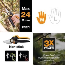 Yıldızan Bypass M Bahçe Makası, x Serisi Powergear, P921, Döner Sap, Taze Dallar Için, Yapışmaz Kaplama, Pasl