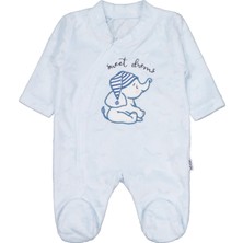 Mini Damla Minidamla Filli Nakış Fermuarlı 1-6 Ay Tulum - Mavi 6-9 Ay