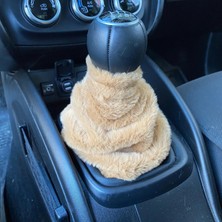 Otohousse Yumuşak Peluş Vites Körüğü Vites Süsü Kahverengi