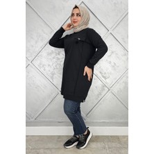 Pys Giyim Kadın Cebi Taş ve Püskül Aksesuar Detaylı Tesettür Tunik