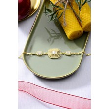 925 Ayar Gümüş Altın Kaplama Mega Baget Bileklik