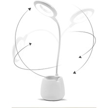 Gampus Ders Çalışma Masa Lambası Kalemlikli Telefon Tutucu LED Güçlü LED Işık Kitap Okuma Aydınlatma