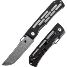 Kansept Reedus | Eloksallı + Kum Püskürtmeli Titanyum Sap | Damascus Çelik Çakı | K1041A6