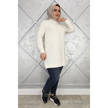 Pys Giyim Kadın Cebi Taş ve Püskül Aksesuar Detaylı Tesettür Tunik