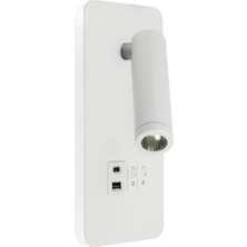 Maxled 2xusb Beyaz Yatak Başı LED Aplik 3000K MX-7701