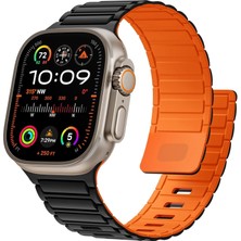 bbtech Apple Watch 49/46/45/44/42MM Ultra3-2/se3-2/11/10/9/8/7 Serisi Uyumlu A+ Silikon Manyetik Kordon