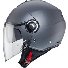 Caberg Motosiklet Kaskı Riviera V4 Metalik Gri Güneş Vizörlü Yarım Açık Kask