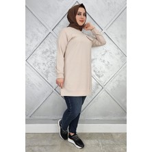 Pys Giyim Kadın Cebi Taş ve Püskül Aksesuar Detaylı Tesettür Tunik