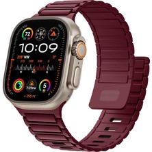 bbtech Apple Watch 49/46/45/44/42MM Ultra3-2/se3-2/11/10/9/8/7 Serisi Uyumlu A+ Silikon Manyetik Kordon