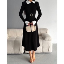 Gömlek Yaka Triko Elbise