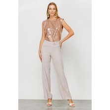 Modailgi Beli Metal Toka Detaylı Pantolon  4043
