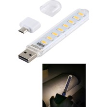 Gampus 8 Ledli USB Girişli Portatif LED Kitap Okuma Kamp Bilgisayar Çalışma Masası Lambası