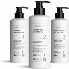 Mercada Beyaz No1 Purifying And Soothing Shampoo 380 ml +  No2 Shower Gel 380 ml + No3 Conditioner 380 ml