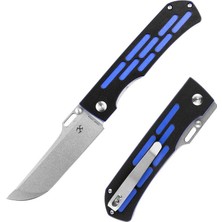 Kansept Reedus | Siyah ve Mavi G10 Sap | Taşlanmış 154CM Çelik Çakı | T1041A4