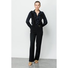 Modailgi Beli Metal Toka Detaylı Pantolon  4043