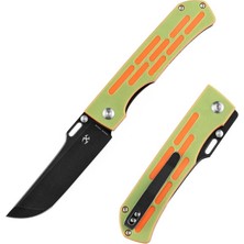 Kansept Reedus | Yeşil ve Turuncu G10 Sap | Siyah Ticn Kaplamalı ve Taşlanmış 154CM Çelik Çakı | T1041A3