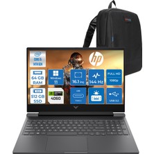 Hp Victus 16-R1700NT Intel Core I5 14450HX 64GB Ddr5 512GB SSD RTX4060 8gb Windows 11 Pro 16.1" IPS Fhd (1920 x 1080) 144HZ Taşınabilir Bilgisayar BK5R0EAP27 + Zetta Çanta