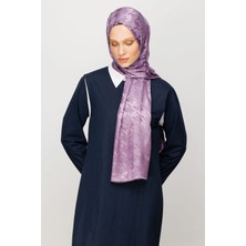 Azbey Kazayağı Desen Parlak Jakar Şal Lavanta