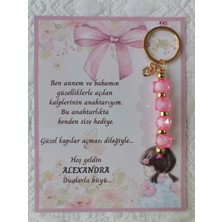 İ&DBABY 100 Adet Kız Bebek Model Özel Tasarım Pembe Anahtarlık Hastane Yeni Doğan 40 Mevlidi Hediyelik