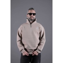Ohepmoda Dik Yakalı Parçalı Erkek Sweatshirt