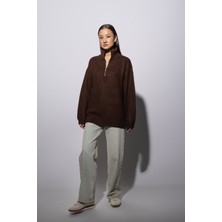 Nisan Triko Fermuarlı Triko Kazak