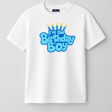 Mixxi Fashion Happy Birthday Boy Doğum Günü Baskılı Kısa Kollu Erkek  Çocuk Tişört (4-13 Yaş)