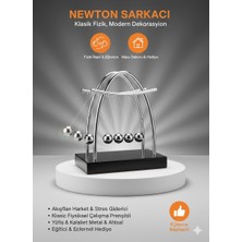 Eser Ticarett Newton Sarkacı Denge Topları – Metal Masaüstü Dekoratif Stres Giderici Fizik Oyuncağı