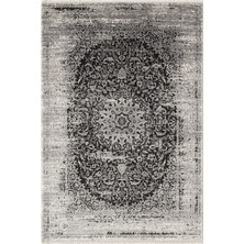 Karmen Halı Look Black LB008G Siyah Gri Çerçeveli Klasik Desen Akrilik Yumuşak Tozuaz Salon Oturma Odası Halısı