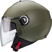 Caberg Motosiklet Kaskı Riviera V4 Matt Green Güneş Vizörlü Yarım Açık Kask