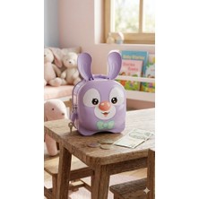 Deco Elit 1 Adet Kilitli ve Anahtarlı Tavşan Kumbara - Çocuklar Için Eğlenceli Tasarruf Çantası Pembe - Lila