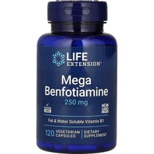 Life Extension Mega Benfotiamine 250 Mg 120 Veggie Kapsül ┃fat & Water Soluble Vitamin B1