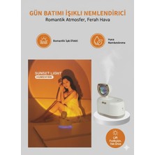 Eser Ticarett Gün Batımı Işıklı Hava Nemlendirici – LED Ortam Lambalı Aromatik Buhar Makinesi