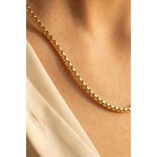 Fiyonk Kuyumculuk 14 Ayar Altın Desenli Küp Zincir 3,25 mm